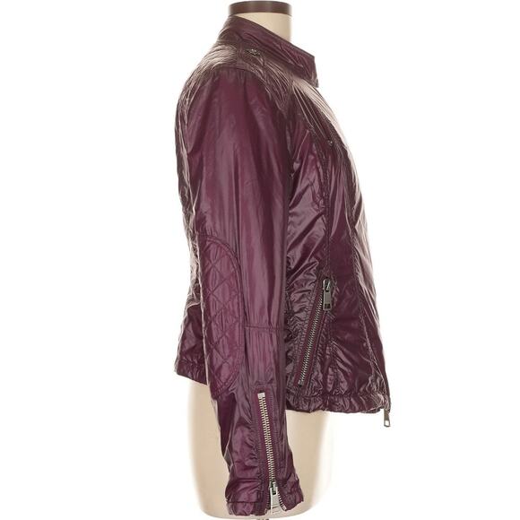 BURBERRY Asymmetrical Full Zip Motorcycle Jacket Size 8 EUC - Picture 6 of 9